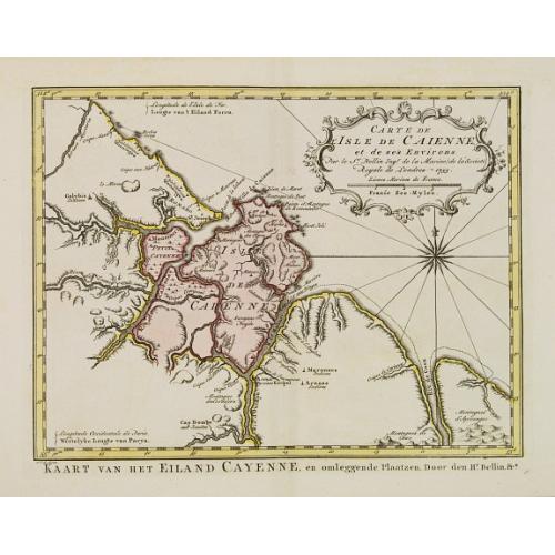 Old map image download for Carte de L'Isle de Caiene et de ses environs.