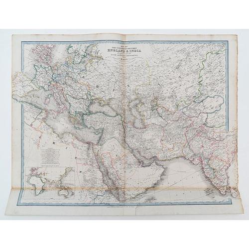 Old map image download for Map of the Countries between England & India designed to shew the Overland and sea-routes to the East.....