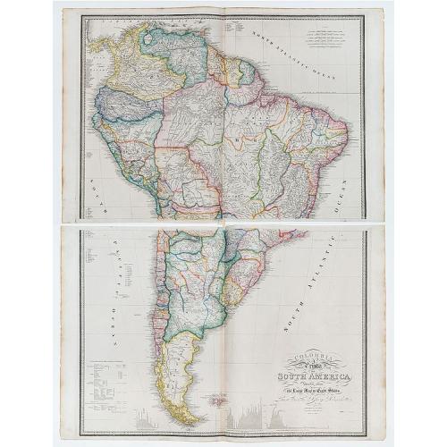 Old map image download for Colombia Prima or South America drawn from the large map in eight sheets by Louis Stanislav D'Arcy Delarochette.