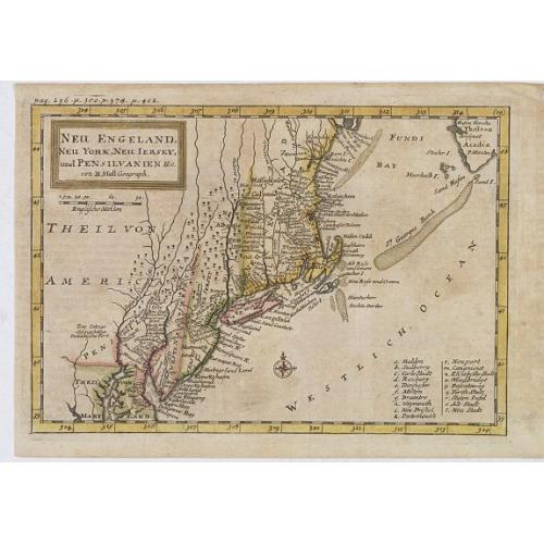 Old map image download for Neu Engeland Neu York, Neu Jersey und Pensilvanien & c. . .
