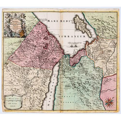 Old map image download for Deserta Aegypti Thebaidies Arabiae Syriae etc. ubi accurate notata sunt loca inhabitata per Sanctos Patres Anachoreatas.