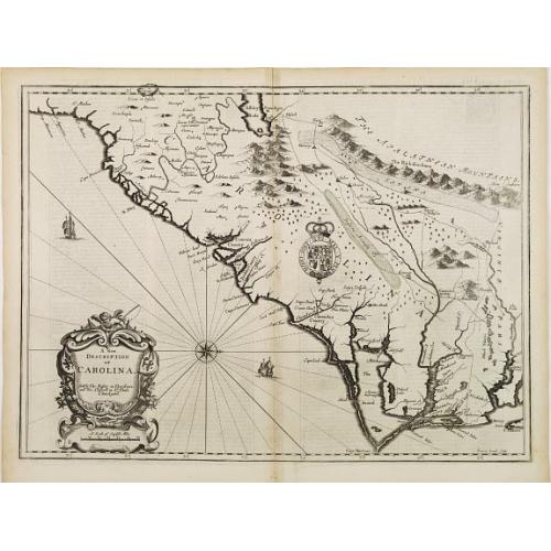 Old map image download for A new description of Carolina.