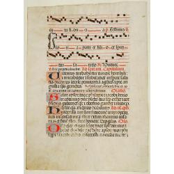 Leaf on vellum from a antiphonary.