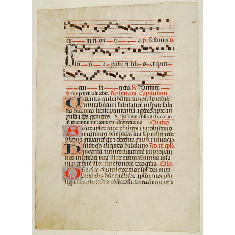 Leaf on vellum from a antiphonary.