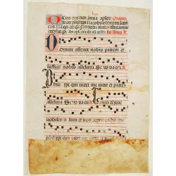 Leaf on vellum from a antiphonary.