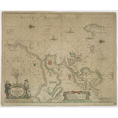 Old map image download for Pascaart van Europa alsmede een gedeelte vande Kust van Africa. . .