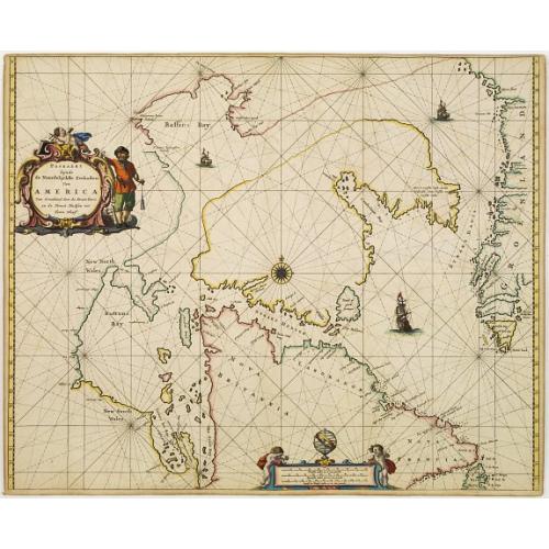 Old map image download for Paskaert Zynde de Noordelijckste Zeekusten van America van Groenland door de Straet Davis en de Straet Hudson tot Terra Neuf . . .