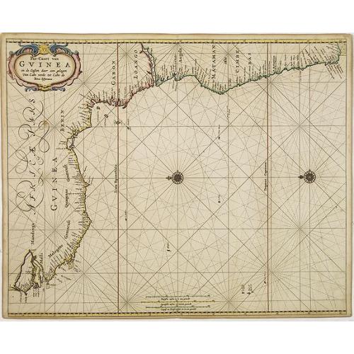 Old map image download for Pas-Caart van Guinea en den Custen daer aen gelegen Van C..