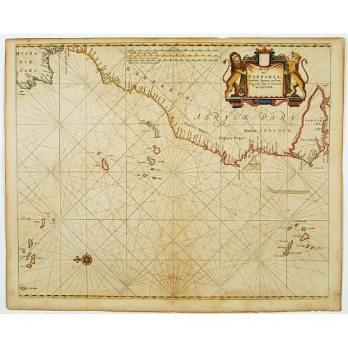 Old map image download for De Cust van Barbaria, Gualata, Arguyn, en Gene..heo, van Capo S.Vincente tot Capo Verde.