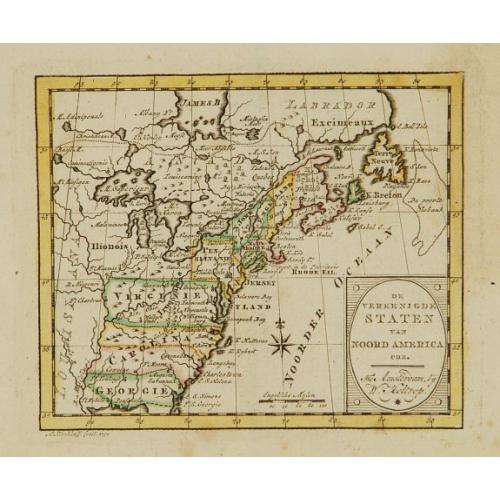 Old map image download for De vereenigde staten van Noord America.