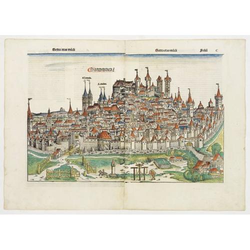 Old map image download for Nuremberga. [Nüremberg] Folio. C. and XCIX.