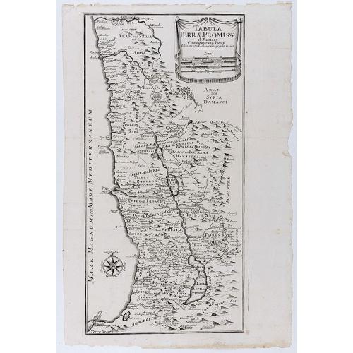 Old map image download for Tabula terrae promissionis ab Auctore Commentarii in Josue et a Liebaux Geographo Incisa.