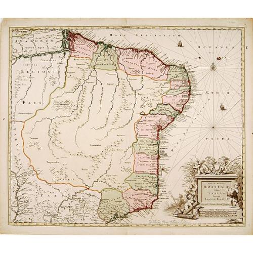 Old map image download for Nova et Accurata Brasiliae totius tabula.