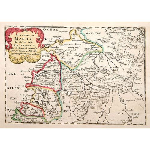 Old map image download for Royaume de Maroc divise en sept Provinces..