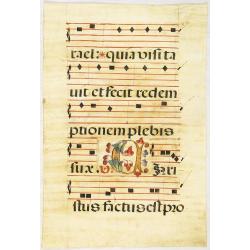 Leaf of manuscript music from an Antiphoner.