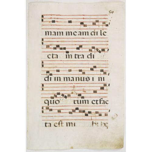 Old map image download for Leaf of manuscript music from an Antiphoner.