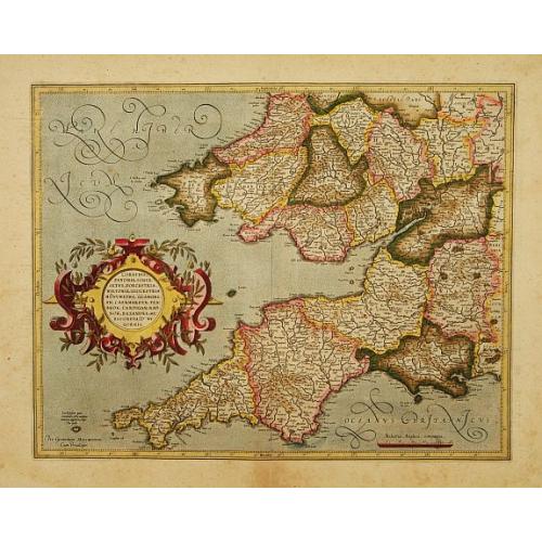 Old map image download for Cornubia, Devonia, Somersetus, . . .
