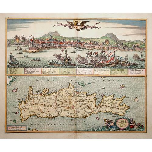 Old map image download for Candia. / Insula Candia olim Creta.