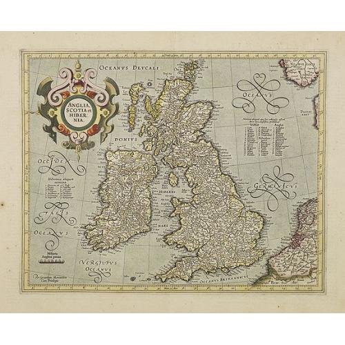 Old map image download for Anglia, Scotia et Hibernia.