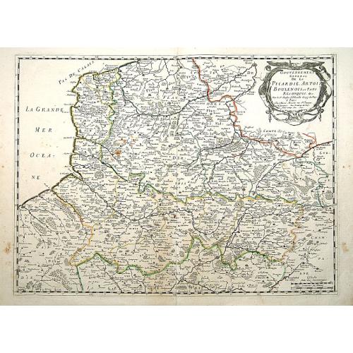 Old map image download for Gouvernement General de la Picardie, Artois,Boulenois..