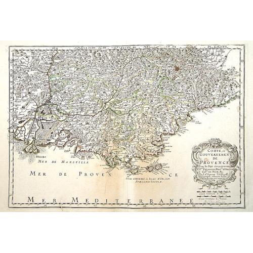 Old map image download for Comte et Gouvernement de Provence, avec les pays..