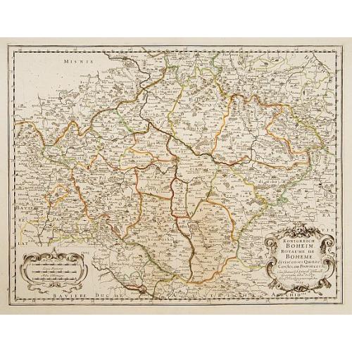 Old map image download for Konigreich Boheim. Royaume de Boheme..