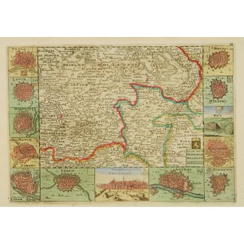 Old map image download for Kaart van't Hertogdom Brabant.