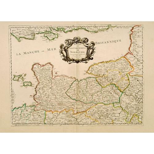 Old map image download for Duche et Gouvernement de Normandie.