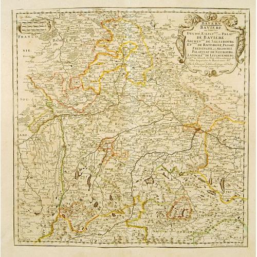 Old map image download for Baviere.. Saltzbourg/ Ratisbone/ Passau..