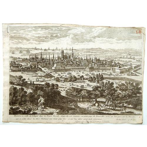 Old map image download for Dantzick Ville de Pologne dans la Prusse Royale.