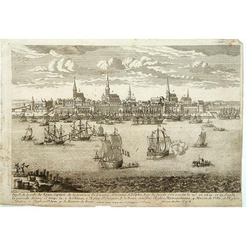 Old map image download for Riga Capitale de la Province de Livonie.