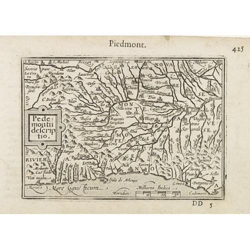 Old map image download for Pedemontii Descriptio / Piemont.