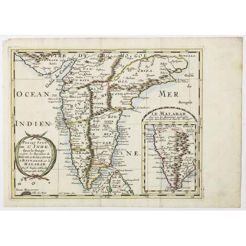 Old map image download for Presqu Isle de L'Inde. deca la Gange.. .
