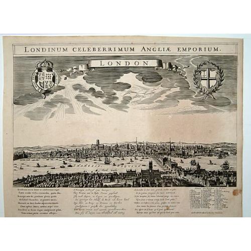 Old map image download for London. Londinum celeberrimum Angliae Emporium.
