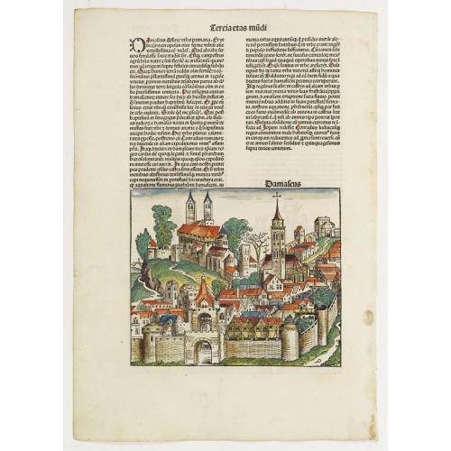 Old map image download for Tercia Etas Mundi. Damascus. / Folio. XXIII