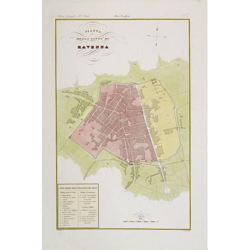 Old map image download for Pianta della citta di Ravenna.