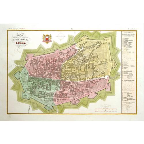 Old map image download for Pianta della citta di Lucca.