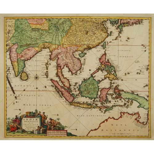Old map image download for Indiae Orientalis nec non Insularum adiacentium.