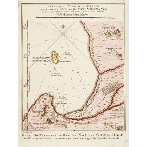 Old map image download for Carte de la Baye de la Table .. / Cap de Bonne Esperance.