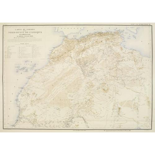 Old map image download for Carte du Sahara et du Nord Ouest de l'Afrique.