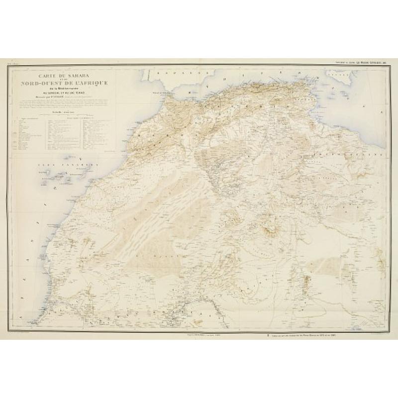 Carte du Sahara et du Nord Ouest de l'Afrique.