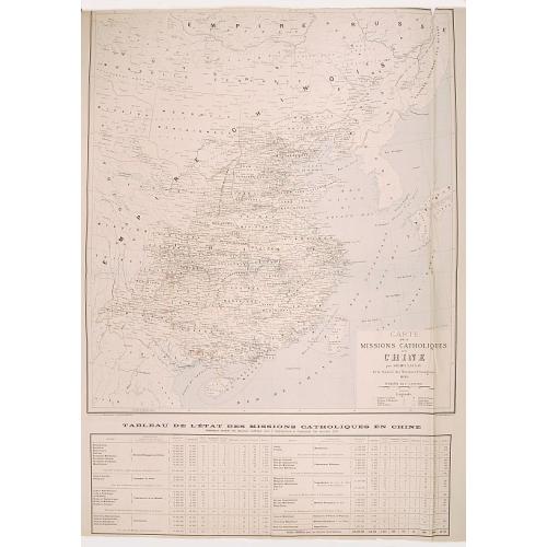 Old map image download for Carte des Missions Catholiques en Chine.