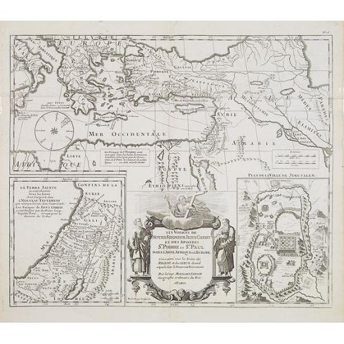 Old map image download for Les Voiages de notre Seigneur Jesus Christ et des ..