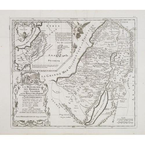 Old map image download for La monarchie des hébreux sous Salomon, ou le royaume d'Israël distingué en douze préfectures ou gouvernements / par le Sr. Moullart-Sanson. . .