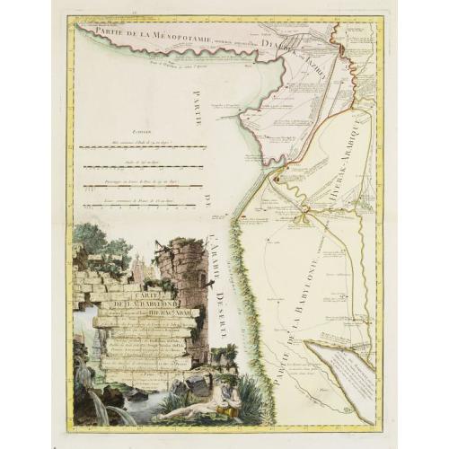 Old map image download for Carte de la Babylonie nommée aujourd'hui Hierac-Arab avec les noms, tant anciens que modernes et les routes des expéditions de Cyrus et de Julien l'Apostat, aussi bien que celles de Teixera, Benjamin. . .