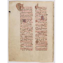 Leaf on vellum from an antiphonary.