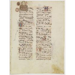 Leaf on vellum from an antiphonary.