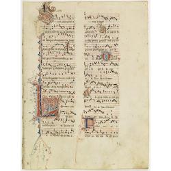 Leaf on vellum from an antiphonary.