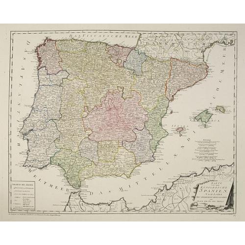 Old map image download for Karte von dem Konigreiche Spanien.