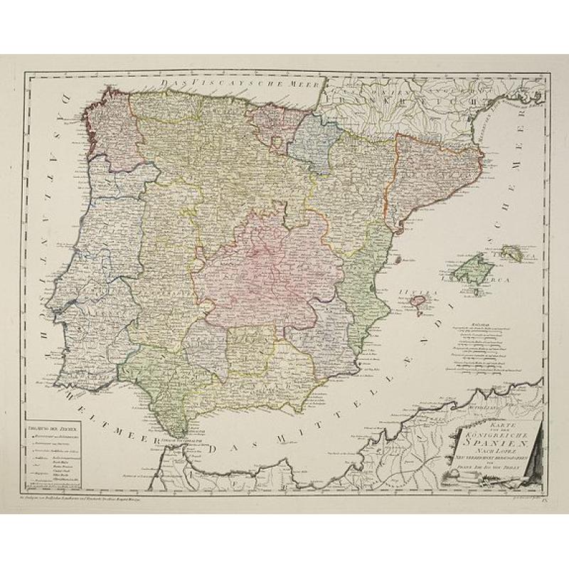 Karte von dem Konigreiche Spanien.